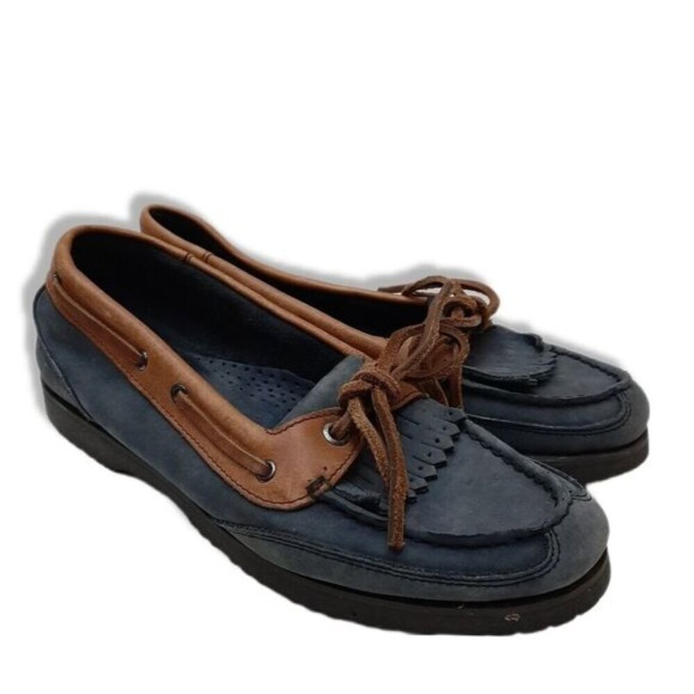 Stylish Blue and Brown Women's Loafers